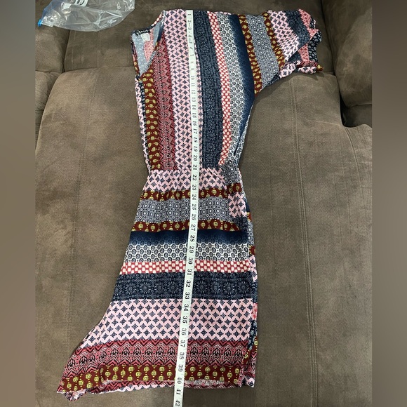 Venus Plus Sized Mixed Print Romper Size 1x - Picture 7 of 9